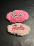 Fluffy barbie hair clip charms