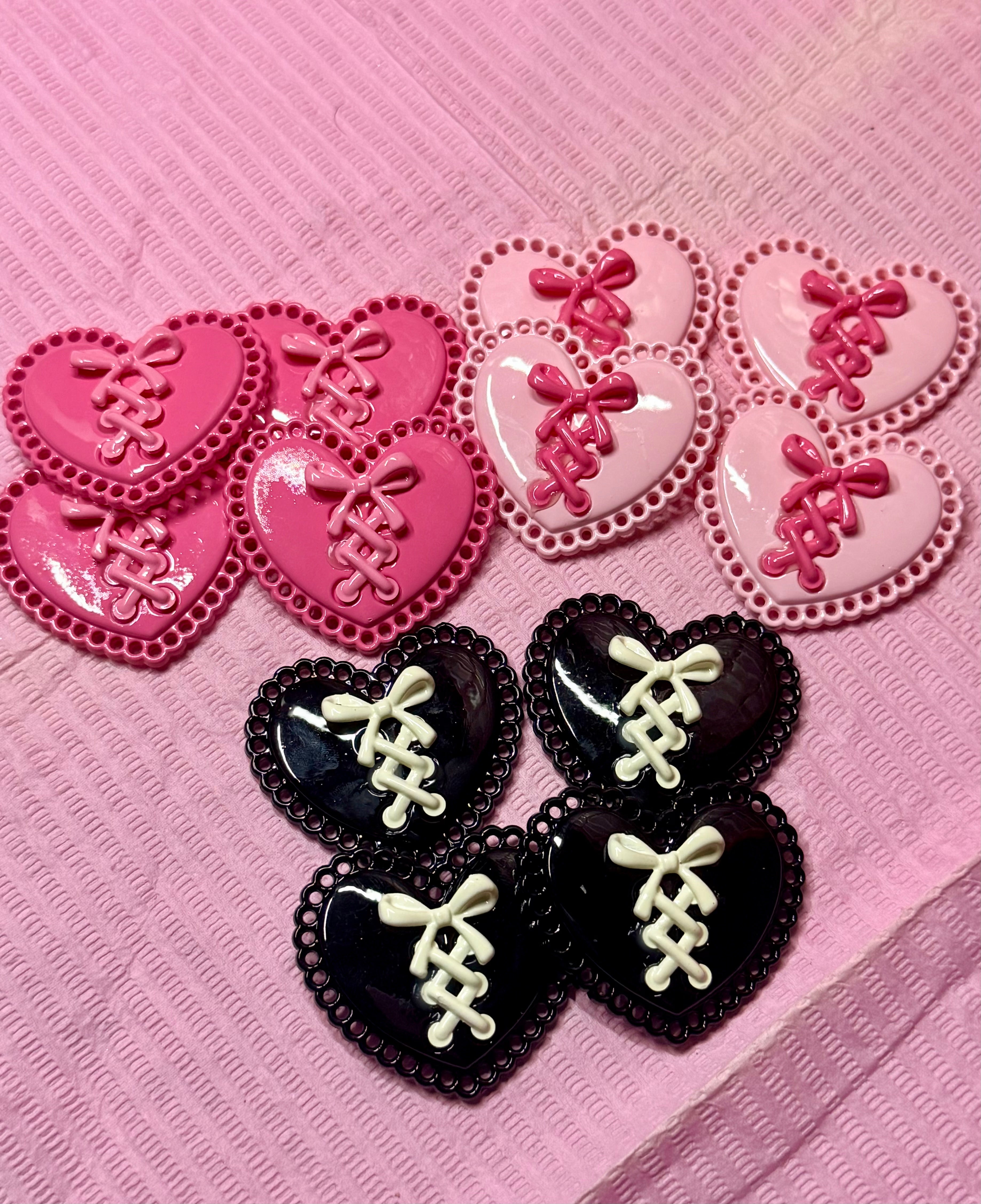Corset heart charms