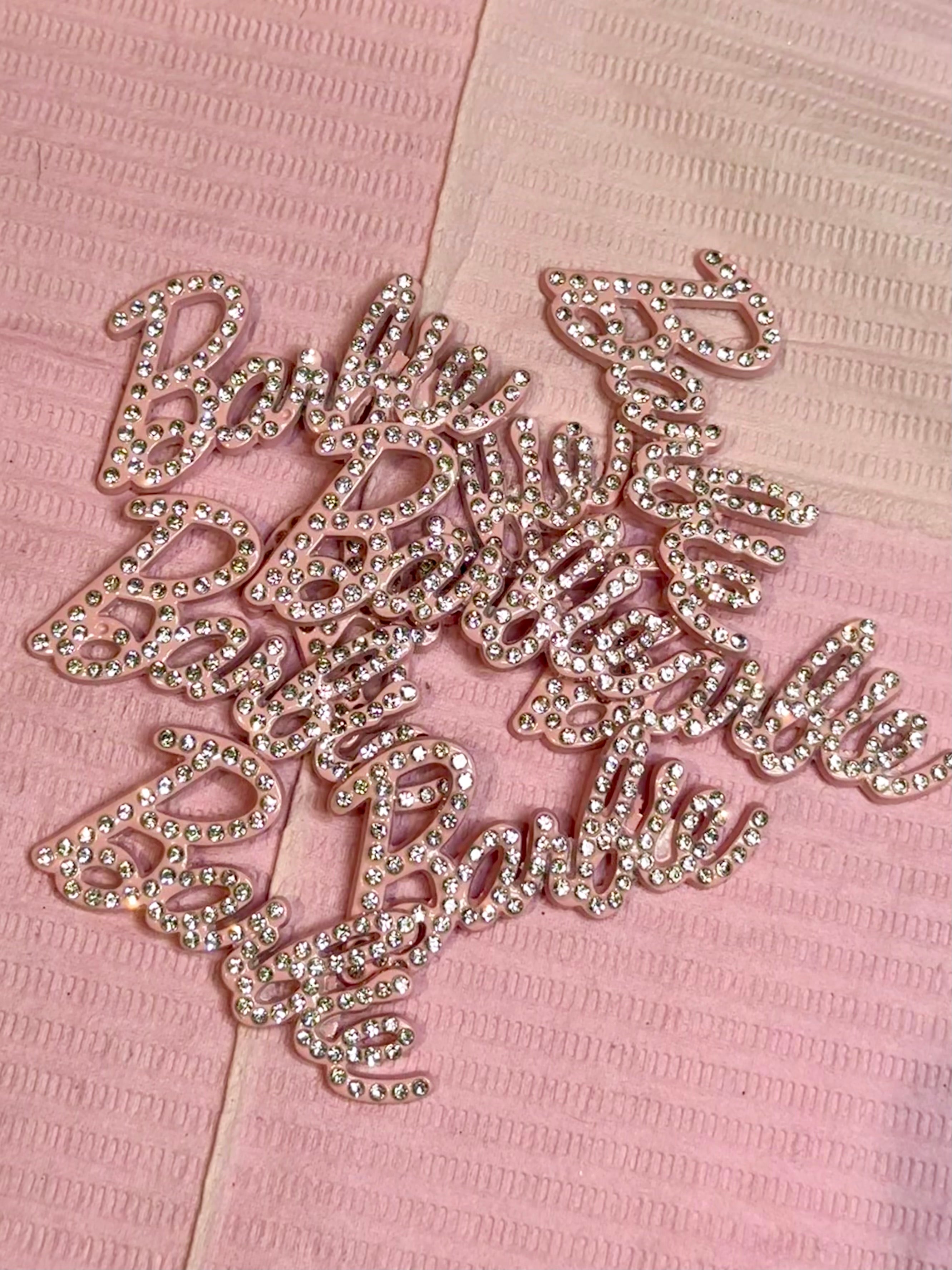 Barbie pink letter charms