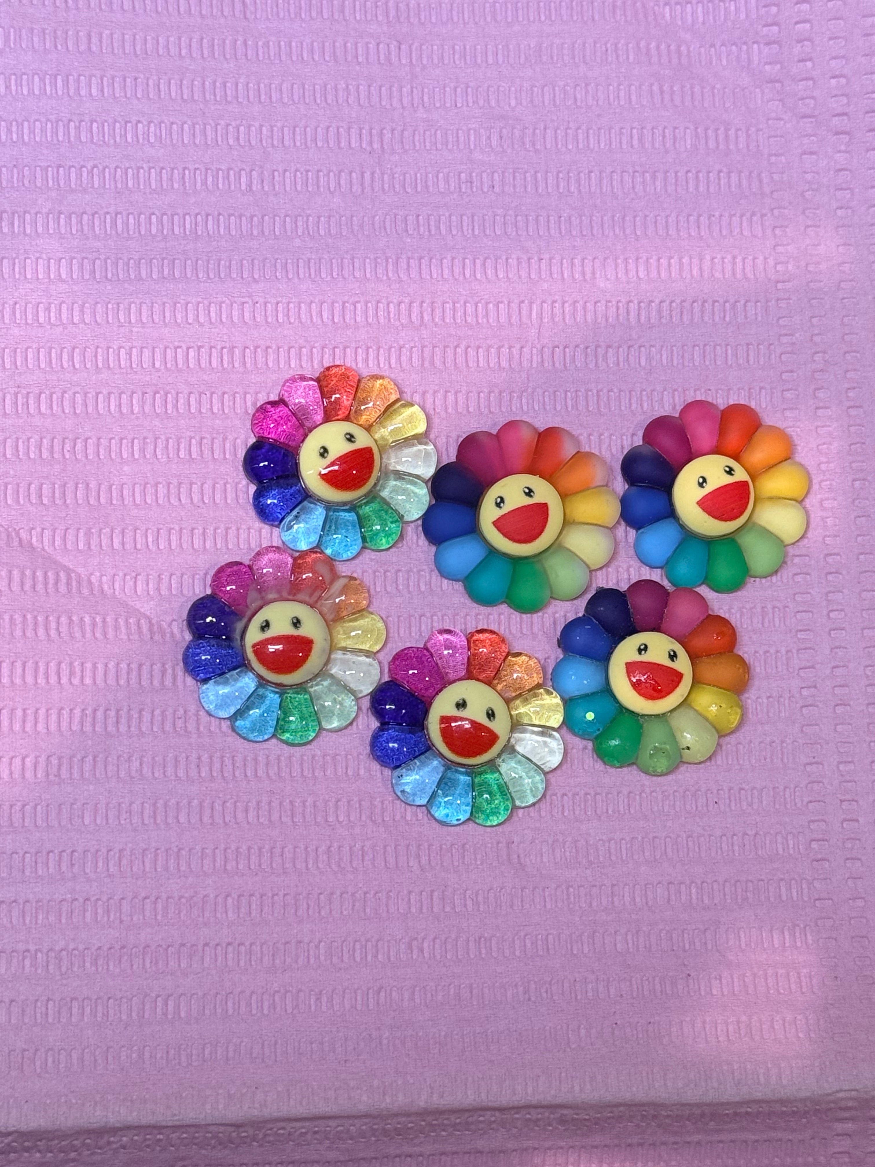 Rainbow flower charms