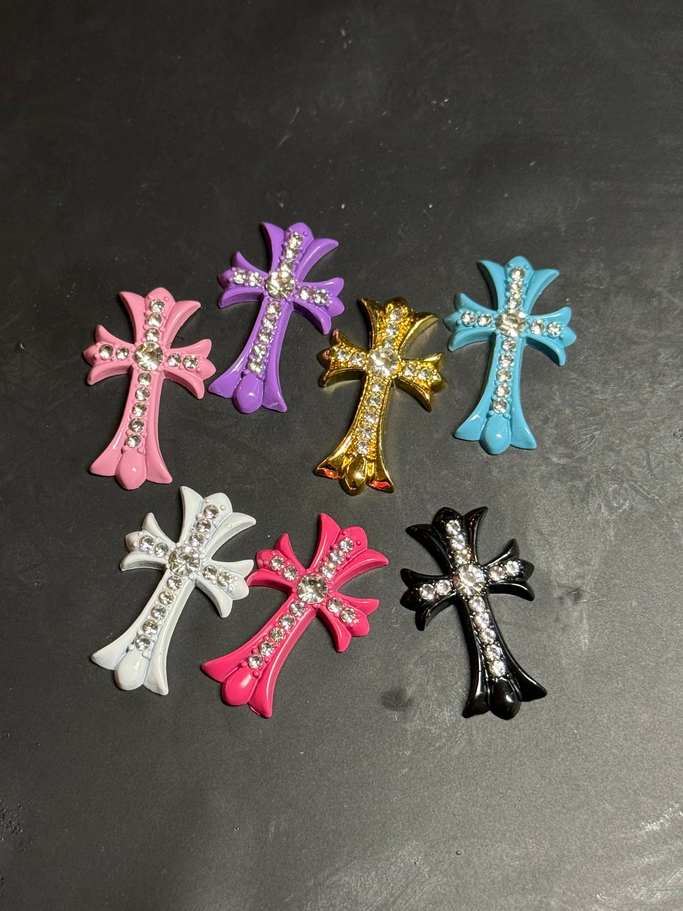 Bling chrome hearts cross